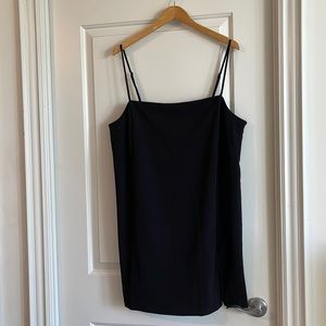 Black Boxy Dress with Adjustable Straps